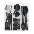 Non-Stick Safe 36 Piece Kitchen Gadget Set with Kitchen Cooking Utensils, and Drawer Organizer, Black - Ergonomic Kitchen Tongs and Cooking Spoon Utensil Detail