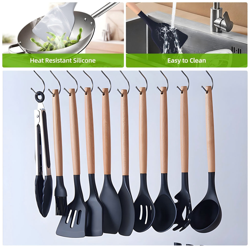 Seamless One-Piece Kitchen Utensils Set- 19 Pcs Silicone Cooking Utensils Set for Nonstick Cookware-Silicone Spatulas Set, Kitchen Gadge... - Heat-Resistant Silicone Cooking Spatula Turner Detail