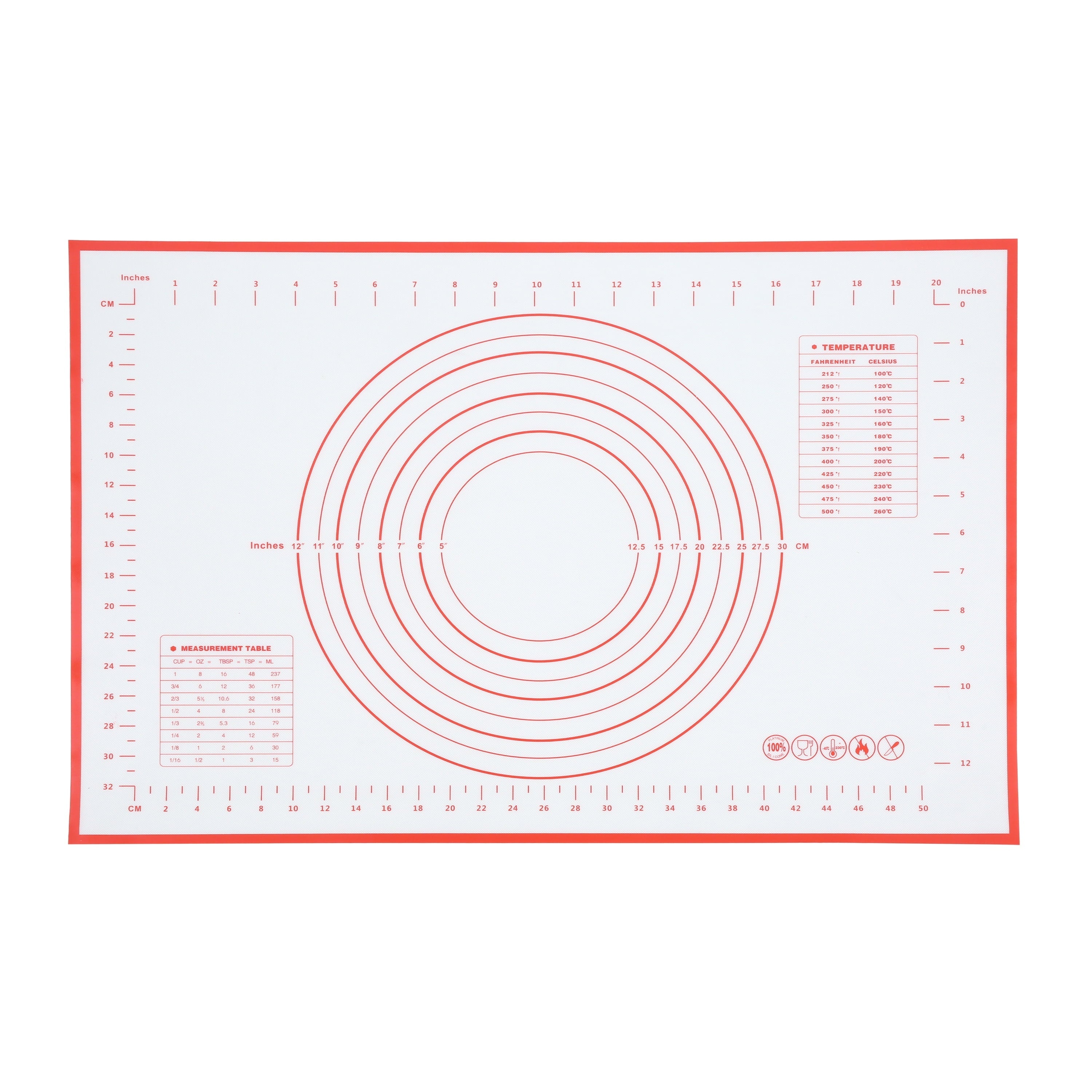 Premium Kitchen Reusable Silicone 24"x 18" Pastry Mat with Measurements - Kitchen Gadget Tool for Quick Food Prep Detail