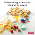 Ergonomic Manual Measuring Cups And Spoons, Set Of 8 Nesting With Storage Ring - Kitchen Gadget Tool for Quick Food Prep Detail