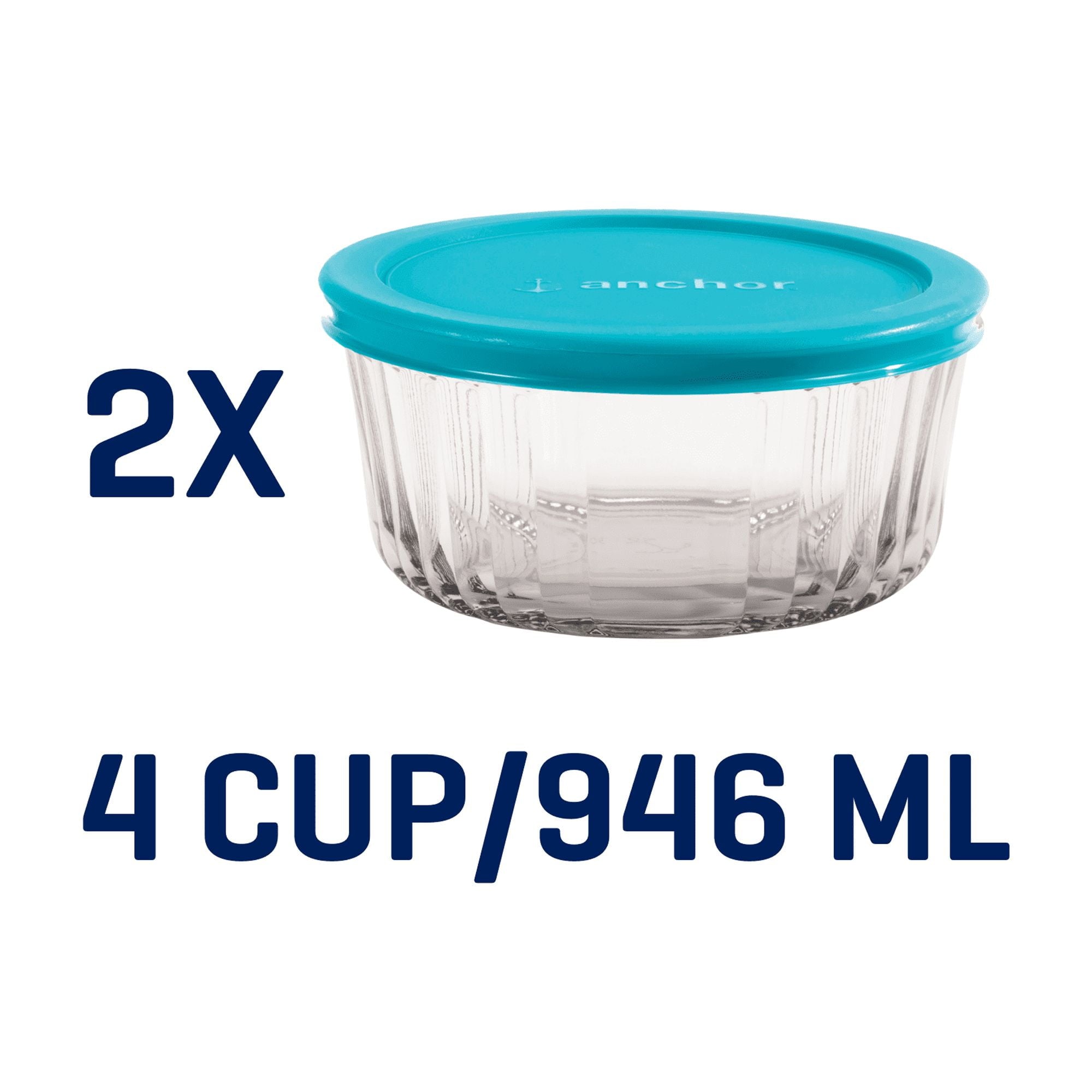 Deliciously Squishy Glass Food Storage Container with Lids, 4 Cup Round, Set of 2 - Fun Food Fidget Cookie Squishable Toy Detail