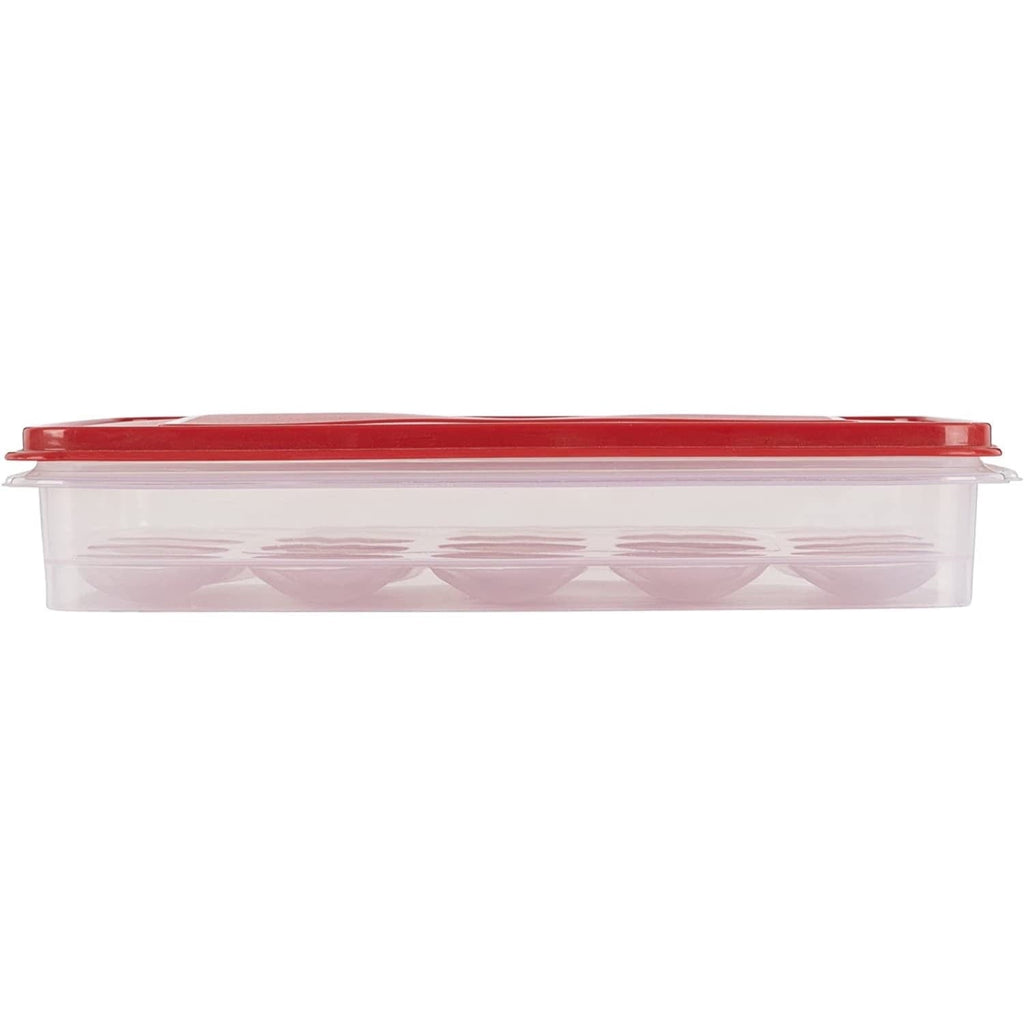 Whimsical Doughnut Egg Keeper Food Storage Container, Clear/Red, 1 Count - Squishy Dohnut Sweet Treat Shaped Stress Toy Detail