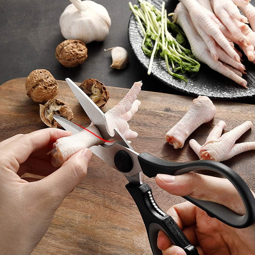 Heavy Duty Kitchen Utensil Set-Silicone Cooking Utensils-33 Kitchen Gadgets & Spoons for Nonstick Cookware-Silicone and Stainles... - Heavy Duty Stainless Steel Kitchen Shears Detail