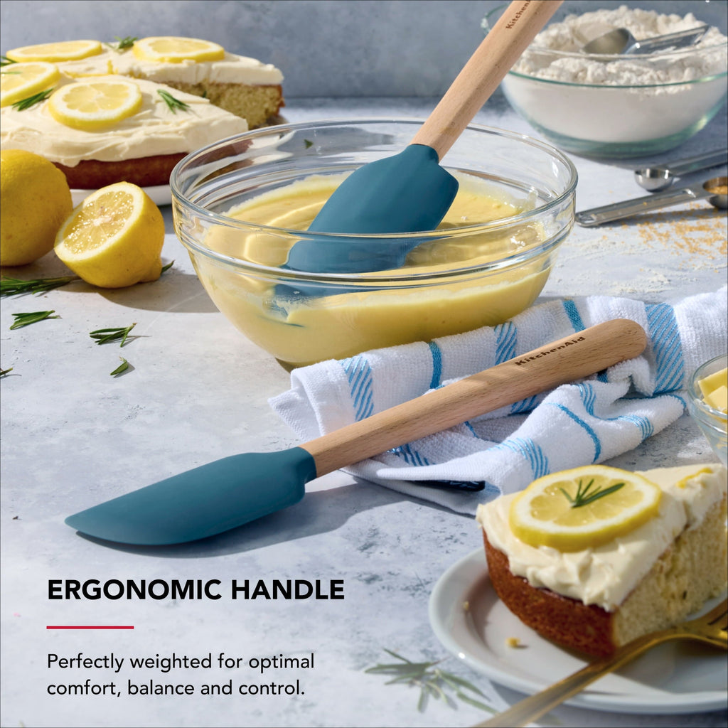 Durable Steel 2-Piece Silicone Mixing Spatula and Scraper Set for Cooking, Agave - Professional Kitchen Tool for Culinary Enthusiasts Detail
