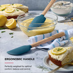 Durable Steel 2-Piece Silicone Mixing Spatula and Scraper Set for Cooking, Agave - Professional Kitchen Tool for Culinary Enthusiasts Detail