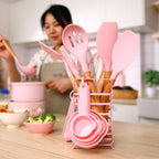 Non-Stick Safe 32 PCS Silicone Cooking Utensils Set, 446°F Heat Resistant for Nonstick Cookware - Ergonomic Kitchen Tongs and Cooking Spoon Utensil Detail