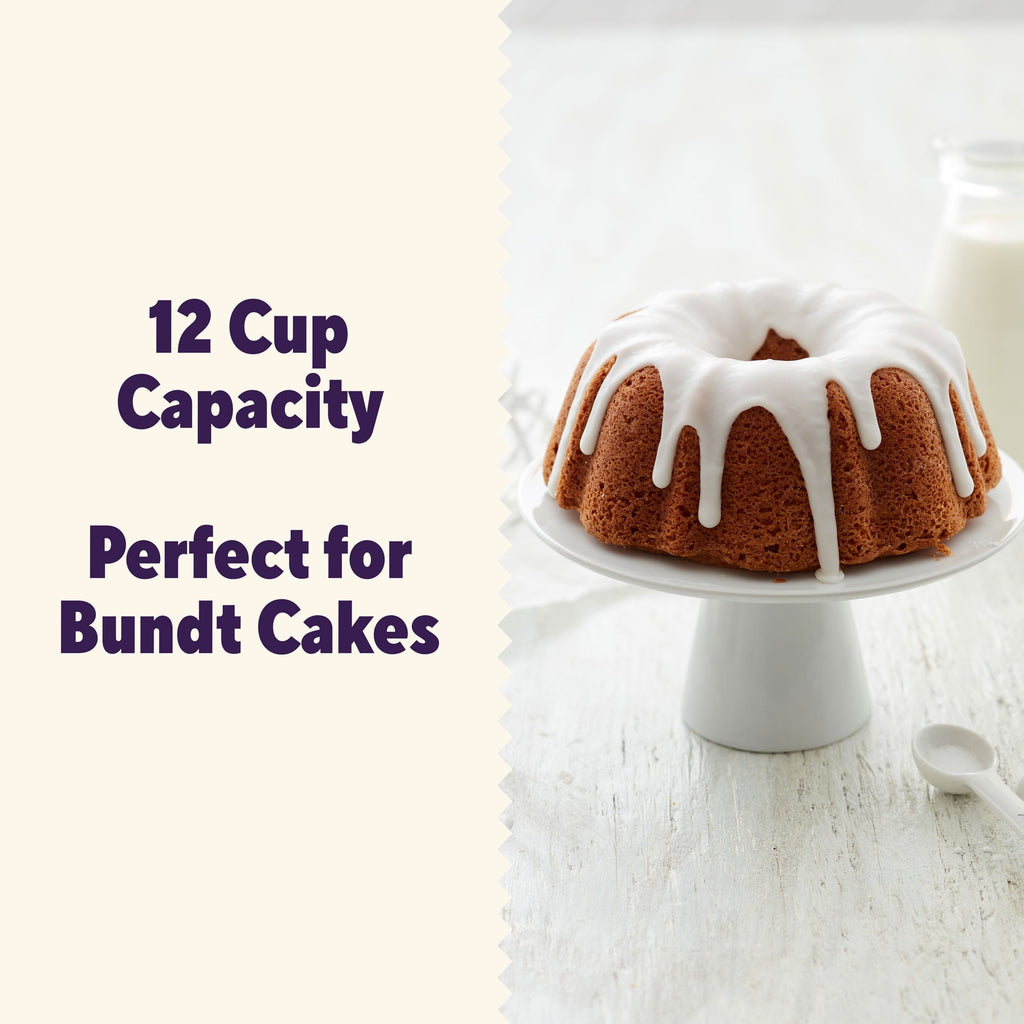 Ergonomic Manual Everyday Non-Stick Bundt Cake Pan 9.51" Fluted Tube Baking Pan, Packaging May Vary - Innovative Kitchen Helper for Modern Cooking Detail
