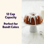 Ergonomic Manual Everyday Non-Stick Bundt Cake Pan 9.51" Fluted Tube Baking Pan, Packaging May Vary - Innovative Kitchen Helper for Modern Cooking Detail