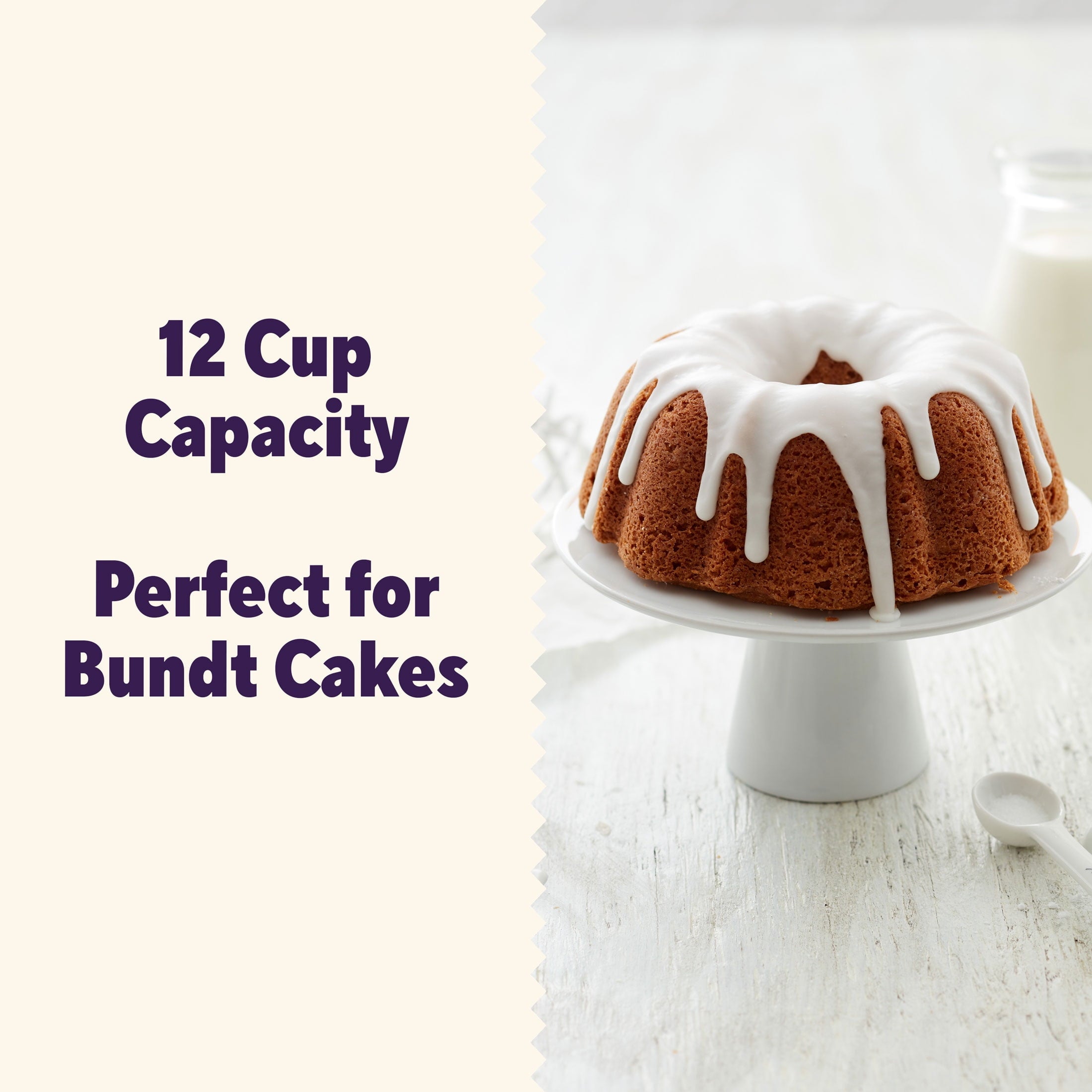 Ergonomic Manual Everyday Non-Stick Bundt Cake Pan 9.51" Fluted Tube Baking Pan, Packaging May Vary - Innovative Kitchen Helper for Modern Cooking Detail