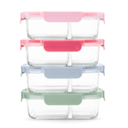 Deliciously Squishy 8pc 3.4 Cup Divided Glass Meal Prep Set - Fun Food Fidget Cookie Squishable Toy Detail