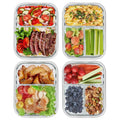 Deliciously Squishy 8 Pcs Glass Food Storage Containers with Lids, 2 & 3 Compartment Glass Airtight Meal Prep Containers (4 Containers & ... - Playful Star & Heart Shaped Geometric NeeDoh - Default Title