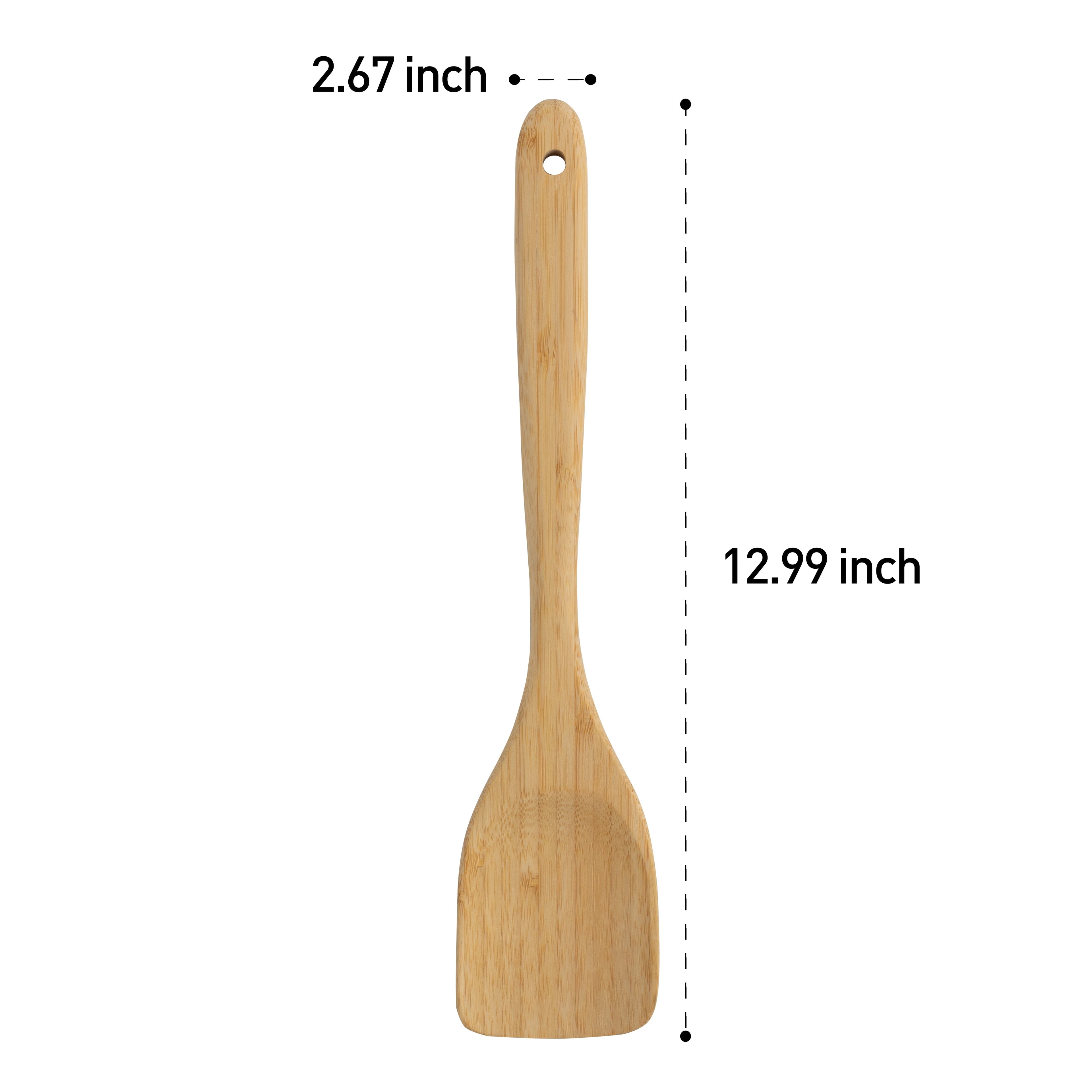 Durable Steel Bamboo Turner, Crafted , Cooking and Kitchen, 12.99 x 2.67 x 0.59 inch. - High-Precision Culinary Tool for Baking & Cooking Detail
