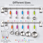 Chef-Quality Stainless Steel Measuring Cups and Spoons Set of 15, 5 Stainless Steel Nesting Measuring Cups & 5 Spoons, 5 Mini Meas... - Professional Kitchen Tool for Culinary Enthusiasts Detail