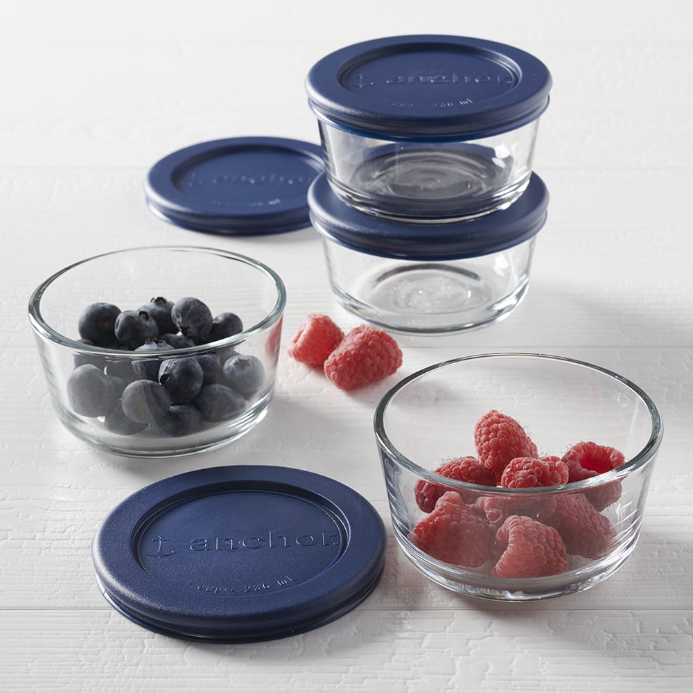 Sweet Treat Shaped Glass Food Storage Containers with Lids, 1 Cup Round, Set of 4 - Fun Food Fidget Cookie Squishable Toy Detail
