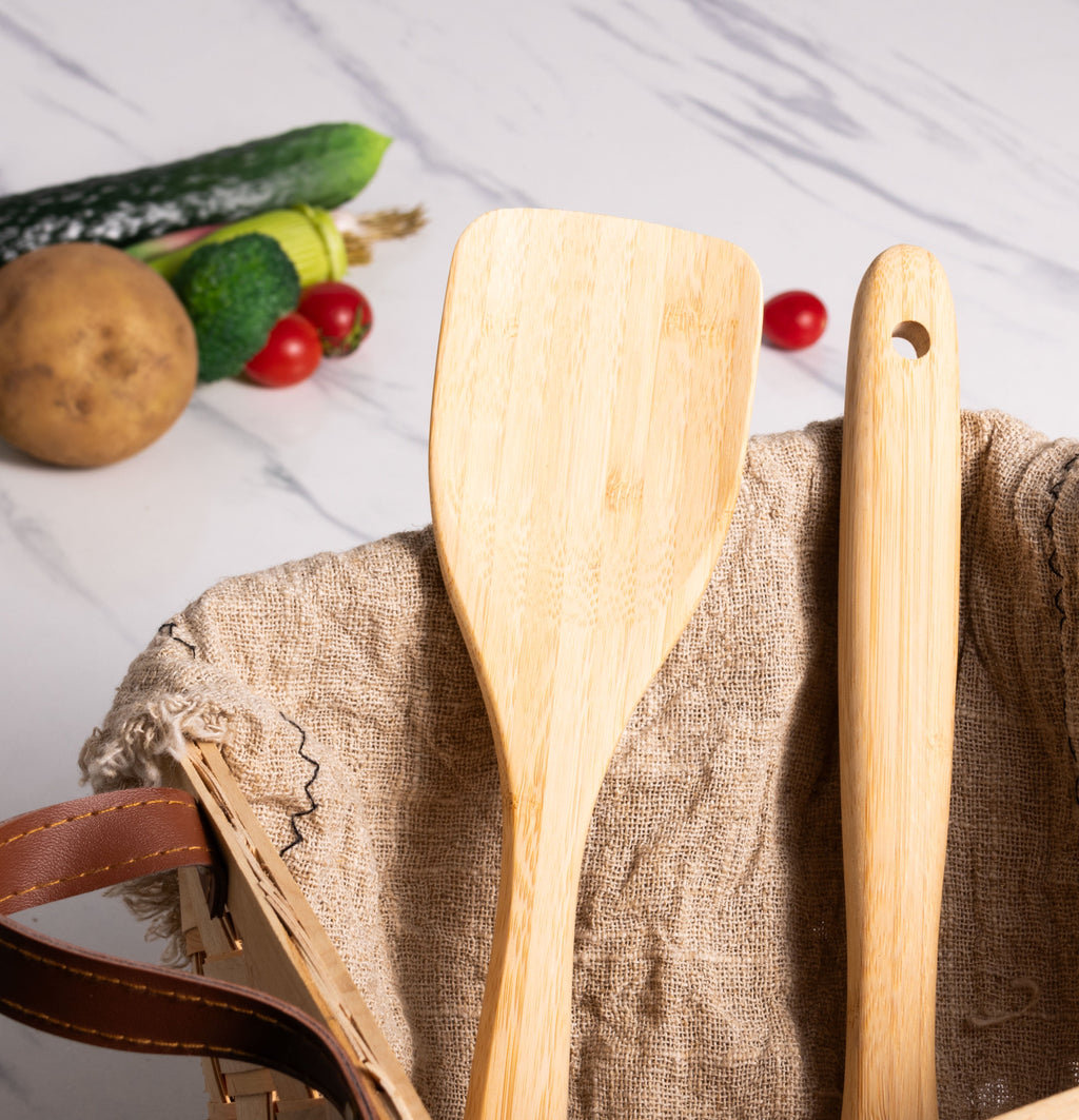 Durable Steel Bamboo Turner, Crafted , Cooking and Kitchen, 12.99 x 2.67 x 0.59 inch. - High-Precision Culinary Tool for Baking & Cooking Detail