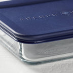 Playful Geometric Glass Food Storage Containers with Lids, 3 Cup Rectangular, Set of 2 - Playful Star & Heart Shaped Geometric NeeDoh Detail