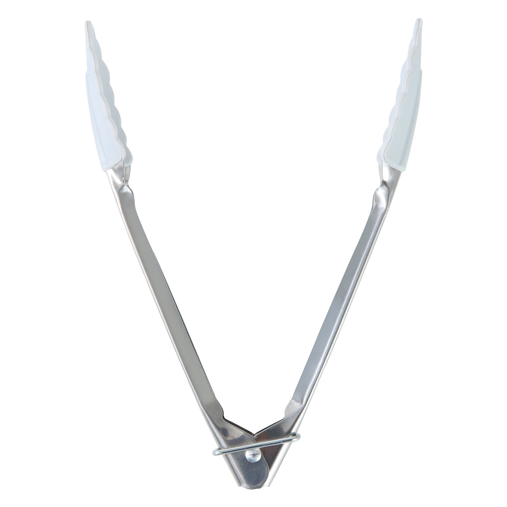 High-Precision Stainless Steel and Silicone Mini Food Tongs Grey - Professional Kitchen Tool for Culinary Enthusiasts Detail