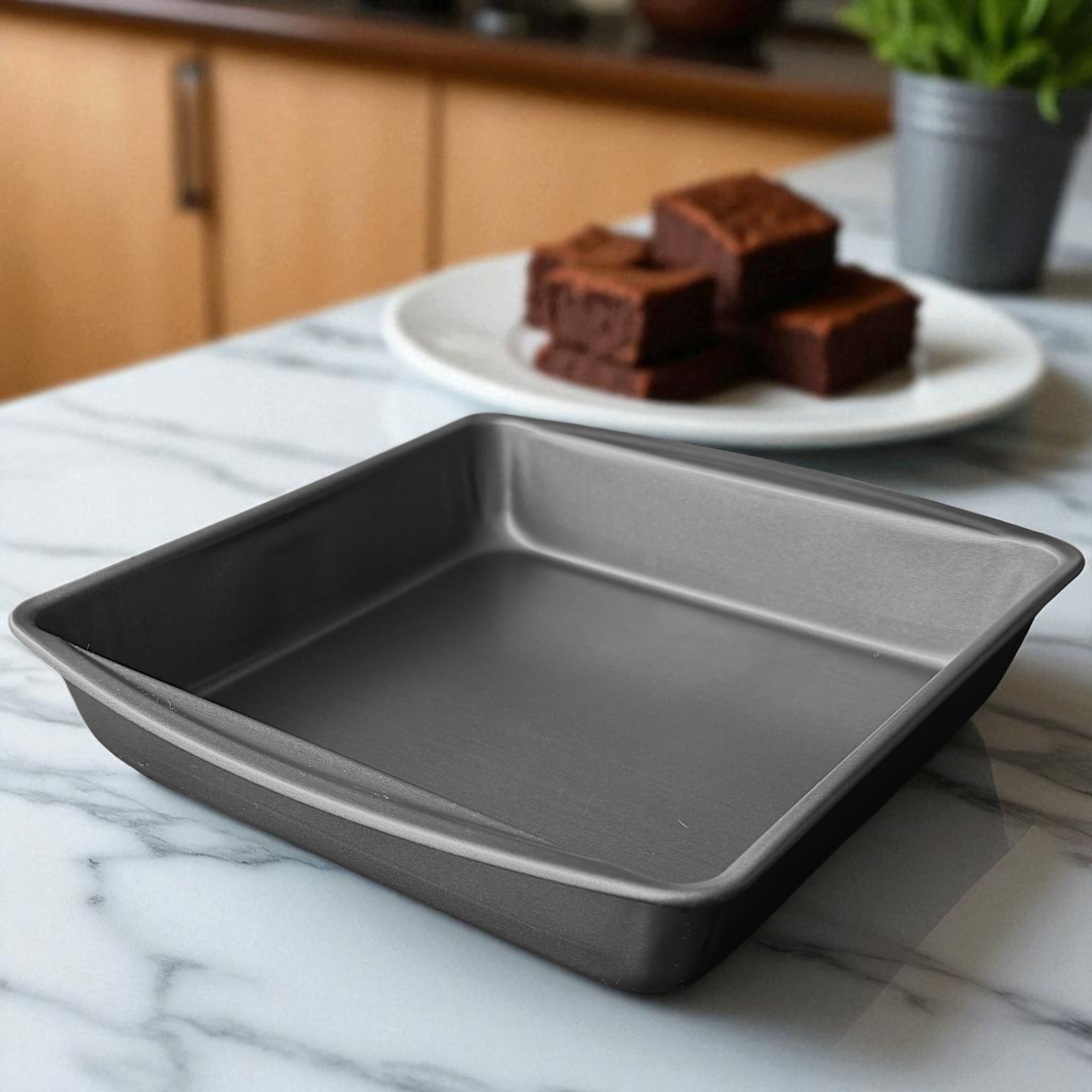 Innovative 9" x 9" x 2" Nonstick Square Cake Pan, Gray - Kitchen Gadget Tool for Quick Food Prep Detail