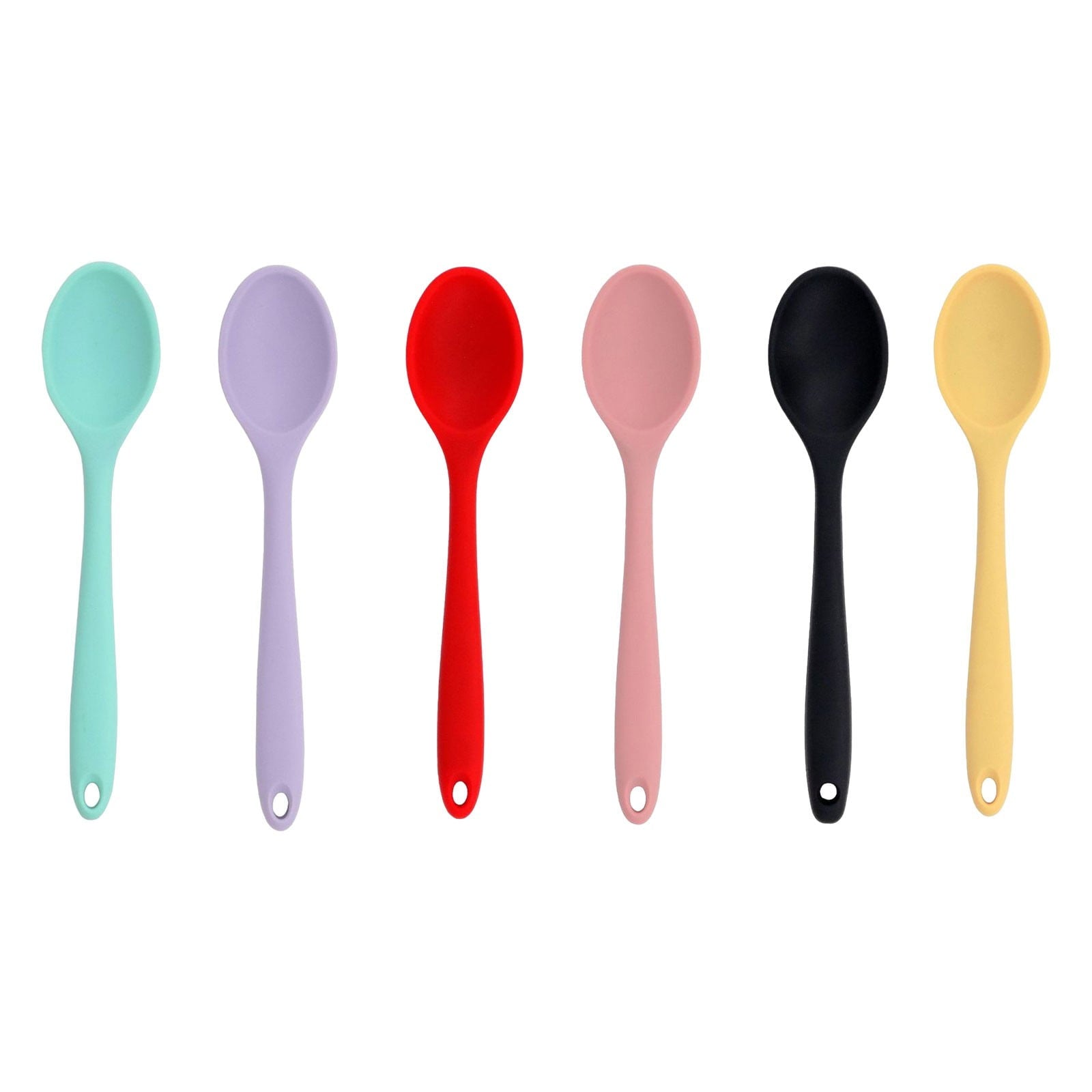 Seamless One-Piece Silicone Slotted Spoon, High Heat Resistant Silicone Cooking Spoon, 2Pcs Nonstick Silicone Mixing Spoon, Durable Kitc... - Durable Turner & Ladle Utensil Set for Home Chefs Detail