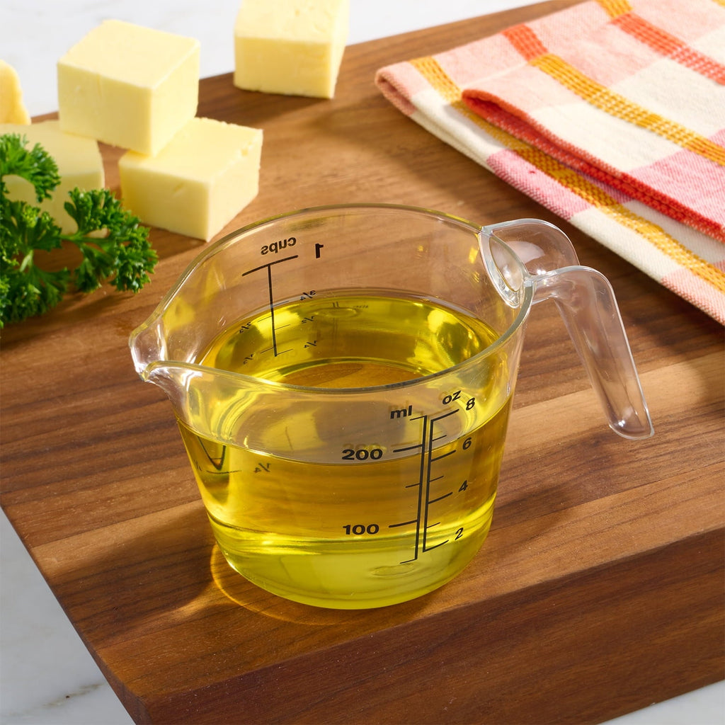 Multi-Functional 1 Cup Large Spout Plastic Measuring Cup, Clear - Kitchen Gadget Tool for Quick Food Prep Detail