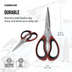 Premium Kitchen Stainless Steel Kitchen and Herb Shears with Red and Black Handle - Multi-Functional Manual Food Chopper & Slicer Detail