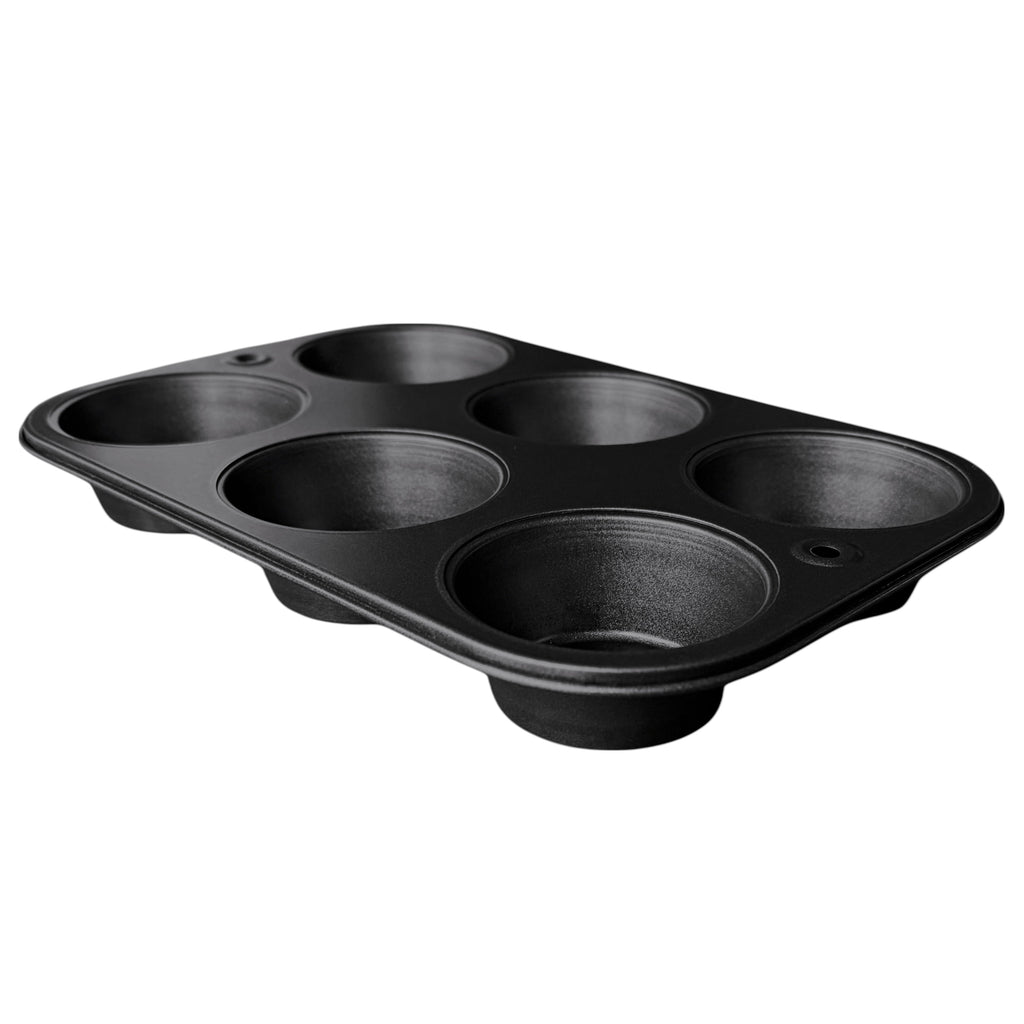 Time-Saving 6-Cup Nonstick Steel Muffin Pan, 2.9" Cup, Gray, 1 Count - Kitchen Gadget Tool for Quick Food Prep Detail