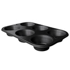 Time-Saving 6-Cup Nonstick Steel Muffin Pan, 2.9" Cup, Gray, 1 Count - Kitchen Gadget Tool for Quick Food Prep Detail