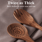 Heat-Resistant Wooden Spoons for Cooking, 8 Pcs Natural Wooden Utensil for Cooking with Non-Stick, Heat Resistant, Wood... - Durable Turner & Ladle Utensil Set for Home Chefs Detail