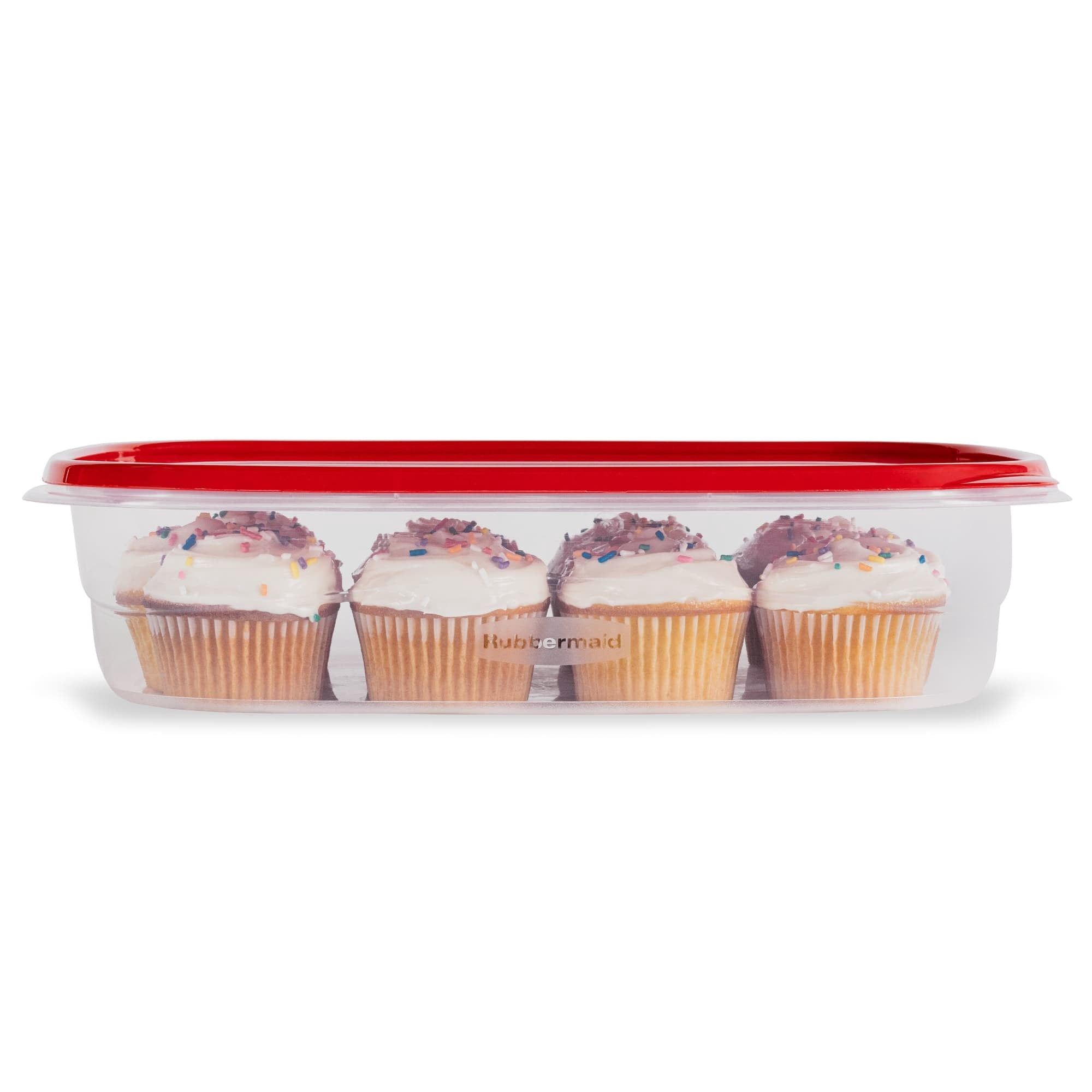 Sweet Treat Shaped 1 Gallon, 2 Packs, Red, Large Rectangular Plastic Food Storage Containers - Fun Food Fidget Cookie Squishable Toy Detail