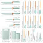 Professional Grade 19pcs Silicone Kitchen Utensil Set, Heat-Resistant Non-Stick Easy Cooking Cleaning Home Light-Green - Heavy Duty Stainless Steel Kitchen Shears Detail