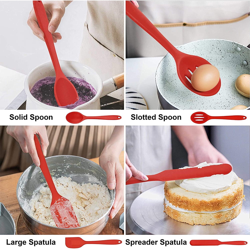 Premium Silicone 14 Pcs Cooking Utensils Set with Holder, Heat Resistant Silicone Kitchen Cookware Utensils Set, Kitchen Cooking Tools... - Durable Turner & Ladle Utensil Set for Home Chefs Detail