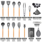 Durable Steel Silicone Cooking Utensils Set, 446°F Heat Resistant Wooden Handle Cooking Kitchen Utensils Spatula Set with Holder fo... - Heavy Duty Stainless Steel Kitchen Shears Detail