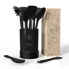 Ergonomic Cooking Silicone Kitchen Utensils Set, 600°F Heat Resistant Silicone Cooking Utensils, Spatula, Spoon, Whisk, Tongs, Kitchen ... - Durable Turner & Ladle Utensil Set for Home Chefs Detail