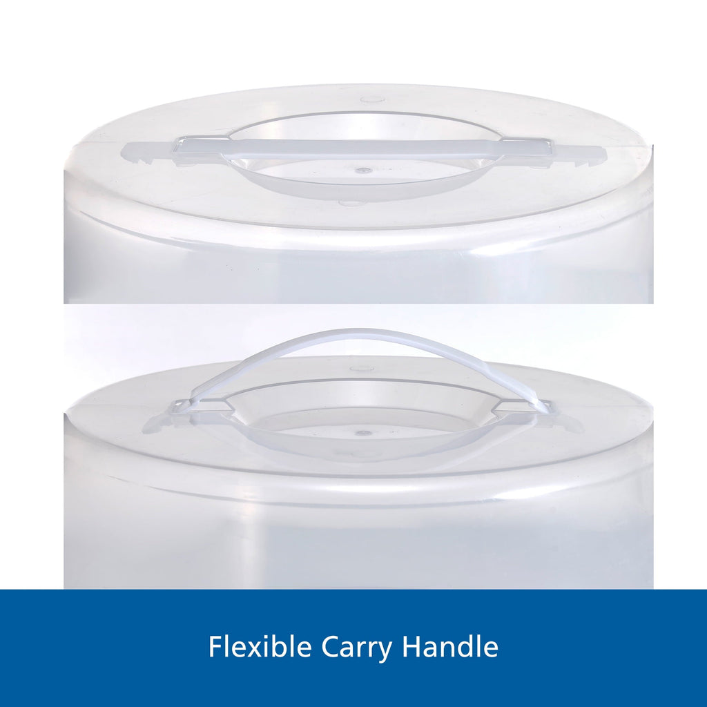 Time-Saving 12 inch Clear Cake Carrier with 2pk 9 inch Gray Round Pans, Carbon Steel - Multi-Functional Manual Food Chopper & Slicer Detail
