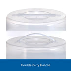 Time-Saving 12 inch Clear Cake Carrier with 2pk 9 inch Gray Round Pans, Carbon Steel - Multi-Functional Manual Food Chopper & Slicer Detail