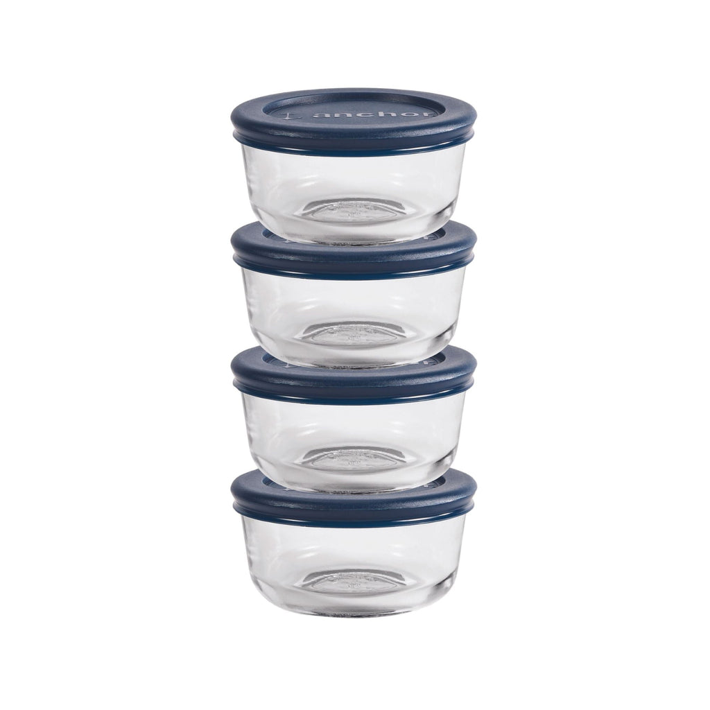 Sweet Treat Shaped Glass Food Storage Containers with Lids, 1 Cup Round, Set of 4 - Fun Food Fidget Cookie Squishable Toy - Default Title