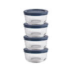Sweet Treat Shaped Glass Food Storage Containers with Lids, 1 Cup Round, Set of 4 - Fun Food Fidget Cookie Squishable Toy - Default Title
