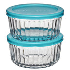 Deliciously Squishy Glass Food Storage Container with Lids, 4 Cup Round, Set of 2 - Fun Food Fidget Cookie Squishable Toy - Default Title