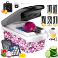 Ergonomic Manual Vegetable Chopper Food Slicer, 15 in 1 Multi-Function Food Chopper for Onion, Veggie, Cheese Grater, Vegetable... - Multi-Functional Manual Food Chopper & Slicer - Default Title