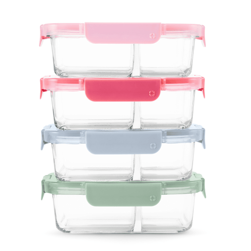 Deliciously Squishy 8pc 3.4 Cup Divided Glass Meal Prep Set - Fun Food Fidget Cookie Squishable Toy - Default Title