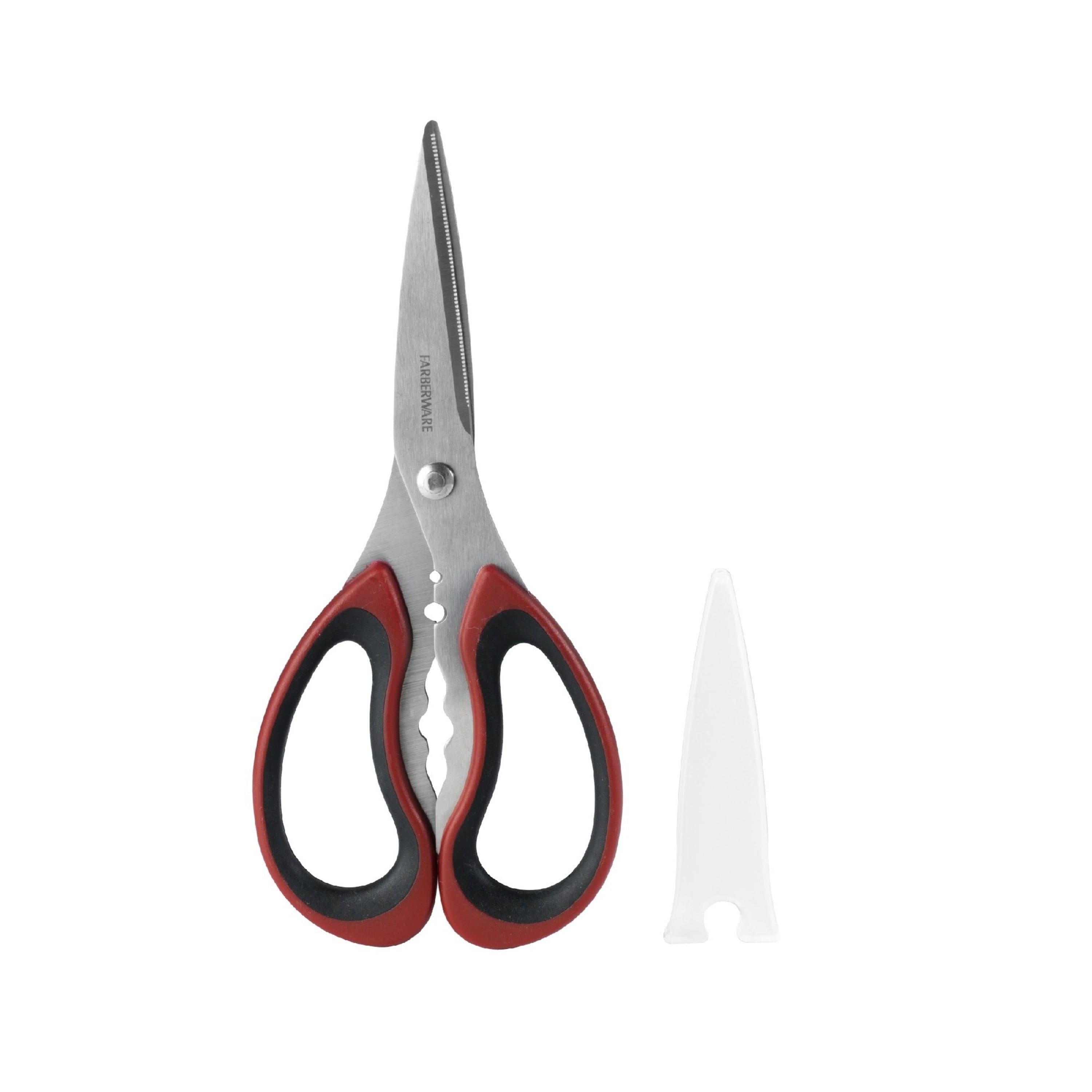 Premium Kitchen Stainless Steel Kitchen and Herb Shears with Red and Black Handle - Multi-Functional Manual Food Chopper & Slicer - Default Title
