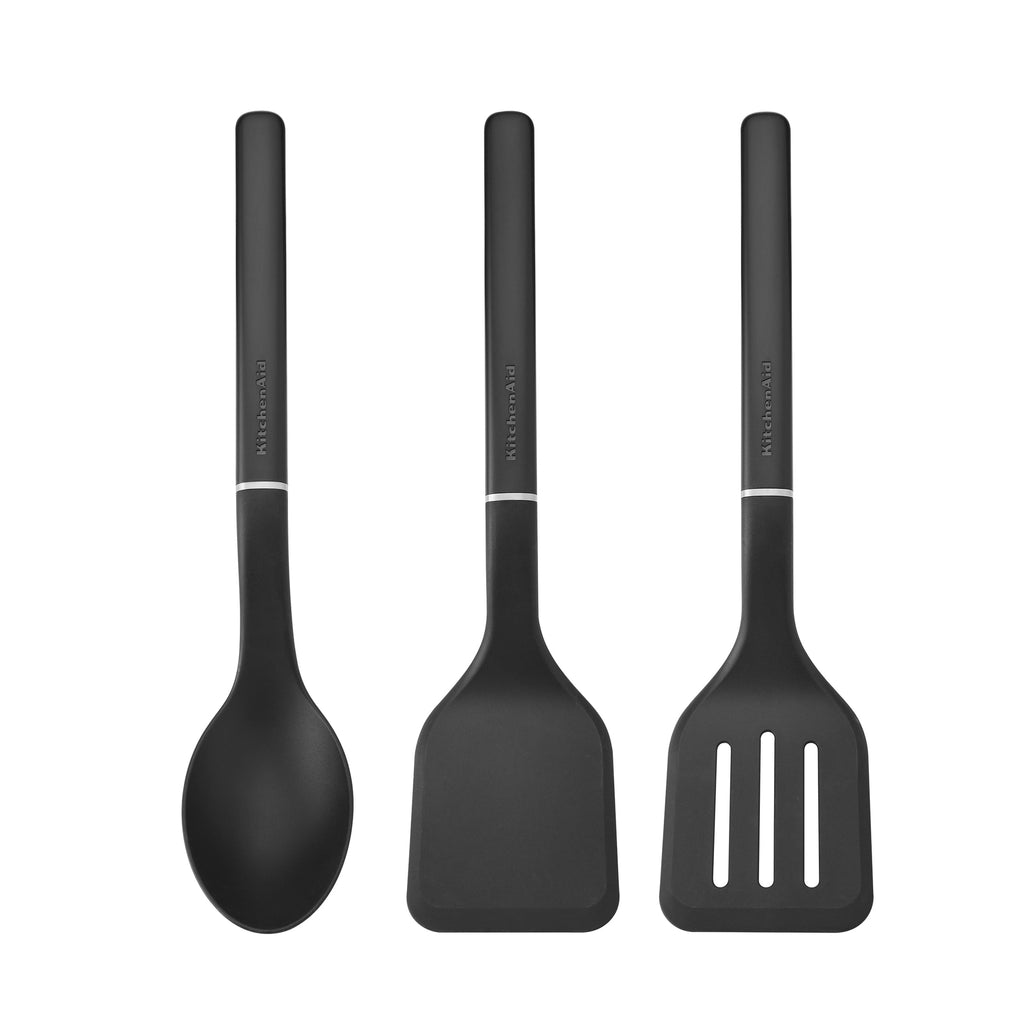 Professional Grade 3-Piece Cooking Utensils Set with Ergonomic Handles, Black - Heavy Duty Stainless Steel Kitchen Shears - Default Title