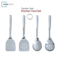 High-Precision Stainless Steel 4-Piece Utensil Set: Includes Spatula, Slotted Spatula, Spoon, and Slotted Spoon - Professional Kitchen Tool for Culinary Enthusiasts - Default Title