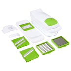 Premium Kitchen 11 Pieces Multi-Function Nice Dicer and Mandoline, Stainless Steel, Green Glaze, 820g - Kitchen Gadget Tool for Quick Food Prep - Default Title