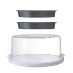 Time-Saving 12 inch Clear Cake Carrier with 2pk 9 inch Gray Round Pans, Carbon Steel - Multi-Functional Manual Food Chopper & Slicer - Default Title