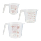 Premium Kitchen 3-Piece Tapered Spout Nesting Plastic Measuring Cups Set, Clear - Kitchen Gadget Tool for Quick Food Prep - Default Title