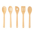 Premium Silicone 5pk Bamboo Spoons for Cooking, Kitchen Essential Tools Set - Heat-Resistant Silicone Cooking Spatula Turner - Default Title