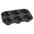Multi-Functional 6 Cup Jumbo Muffin Pan, Non-Stick Bakeware,3.4 inch Diameter Cups,Gray,Carbon Steel - Premium Stainless Steel Garlic Presser & Peeler - Default Title