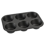 Multi-Functional 6 Cup Jumbo Muffin Pan, Non-Stick Bakeware,3.4 inch Diameter Cups,Gray,Carbon Steel - Premium Stainless Steel Garlic Presser & Peeler - Default Title