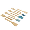 Durable Steel 9-Piece Bamboo Gadgets Kitchen and Cooking Utensil Sets, Blue - Multi-Purpose Hand Tool for Daily Meal Prep - Default Title